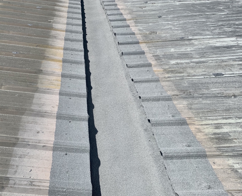 Valley Gutter Repair Metal Roof SprayTec Commercial Roofing